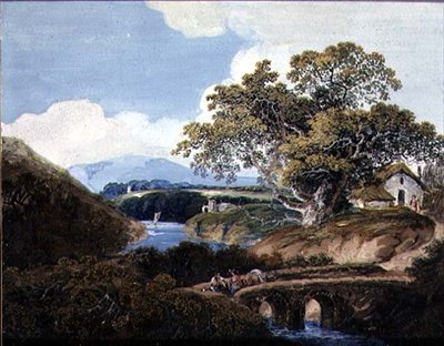 德文郡风景，约1780年（纸上水粉画） 作者 威廉·佩恩