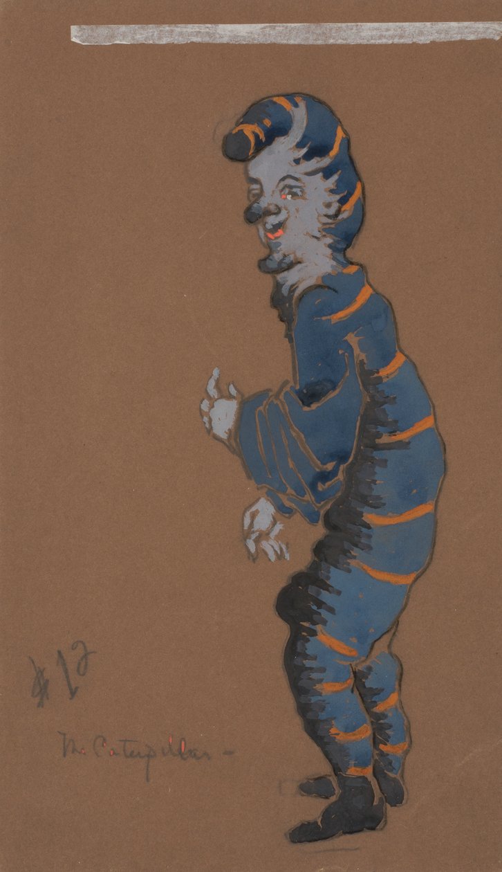 爱丽丝梦游仙境》的毛毛虫服装设计，1915年。 作者 威廉·彭哈洛·亨德森