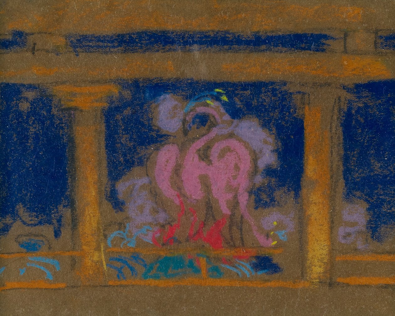 天国之女》场景研究，圣达菲，1915 年 作者 威廉·彭哈洛·亨德森