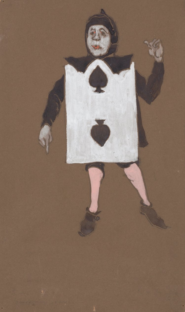 黑桃二号为《仙境之恋》设计服装，1915年。 作者 威廉·彭哈洛·亨德森