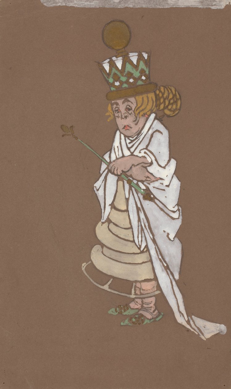 白皇后（《爱丽丝梦游仙境》服装设计） 1915 年 作者 威廉·彭哈洛·亨德森