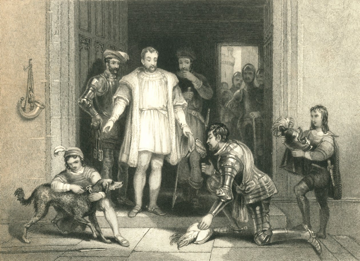博林布鲁克在弗林特城堡对理查德二世的虚假致敬》，1836年 作者 威廉·拉德克里夫