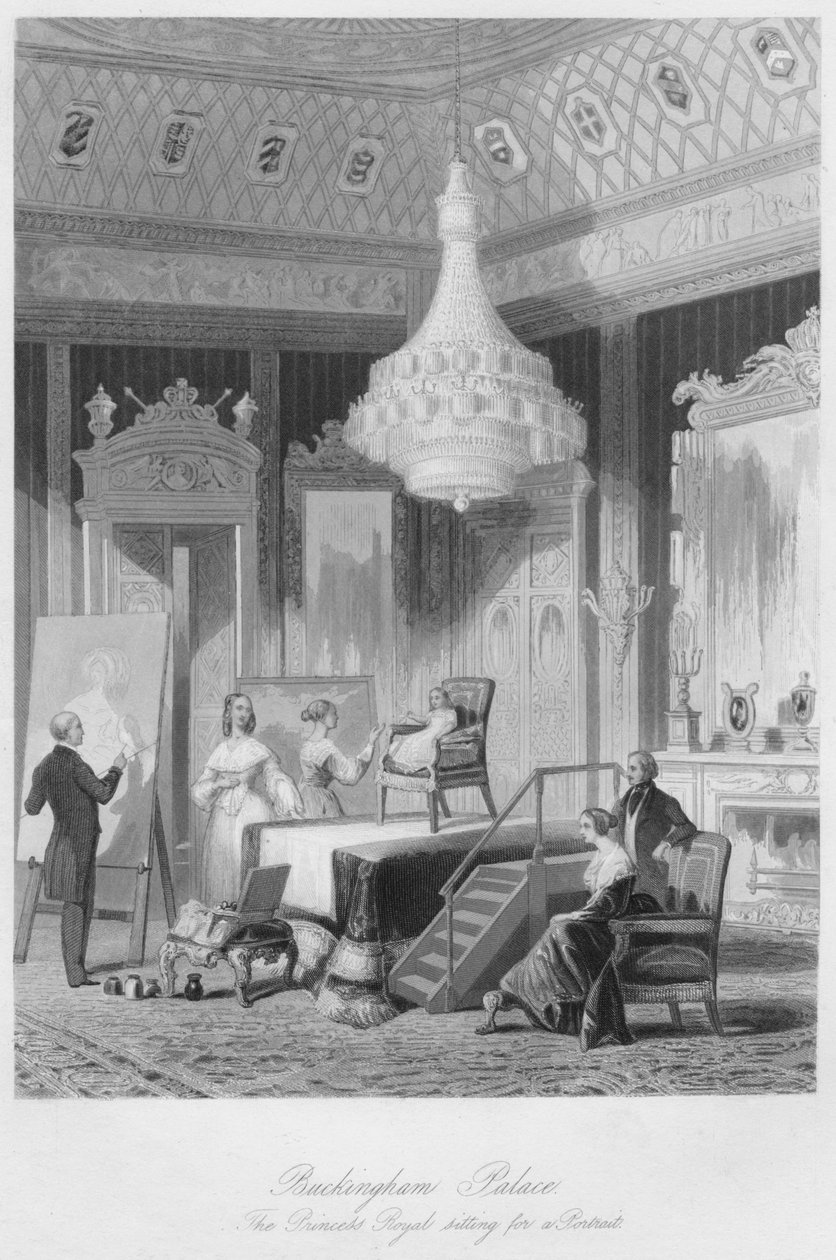 白金汉宫。皇家公主坐像，c1841 作者 威廉·拉德克里夫