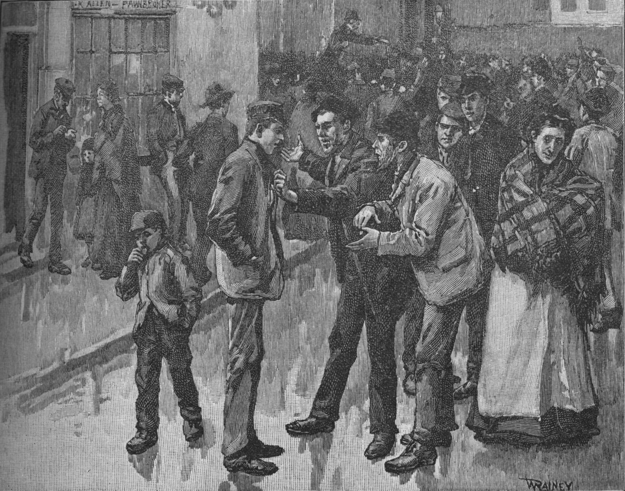 普雷斯顿罢工期间的场景，c1890 作者 威廉·雷尼