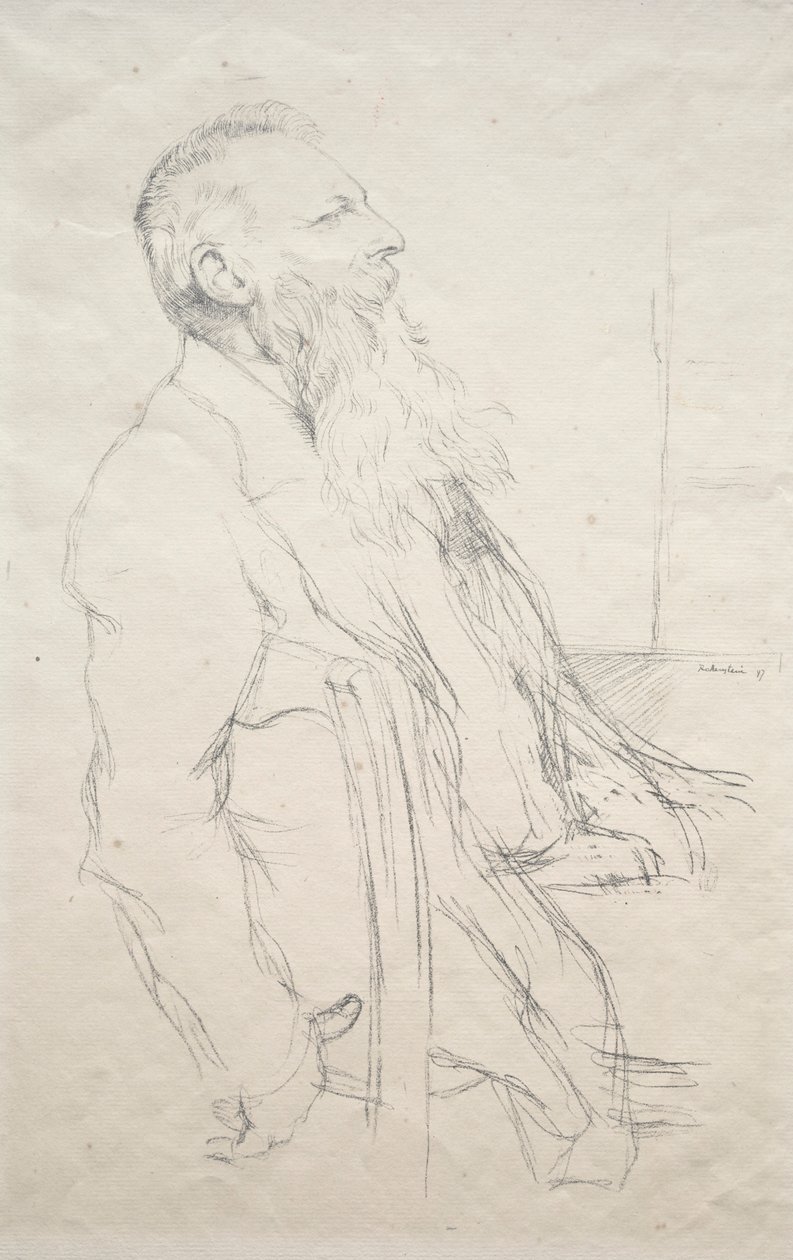 奥古斯特·罗丹（Auguste Rodin），1897年。 作者 威廉·罗森斯坦