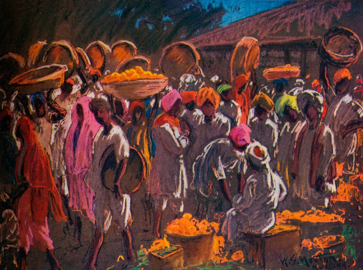孟买橘子市场（Orange Market），孟买，c1910，1935年。 作者 威廉·塞缪尔·霍顿