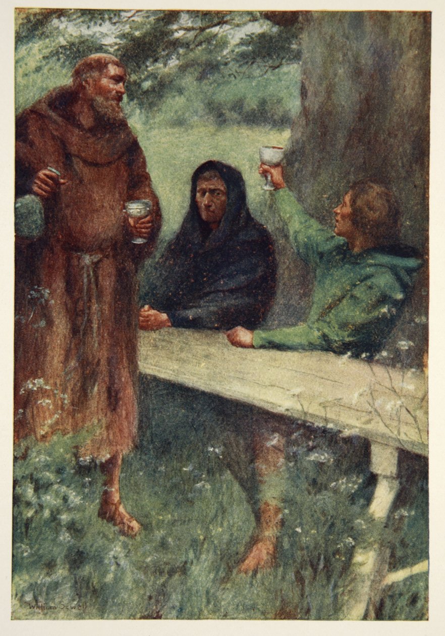 罗宾汉和黑僧，1910年MI Ebbutt的“英雄种族的英雄神话和传说”的主题 作者 威廉·塞维尔