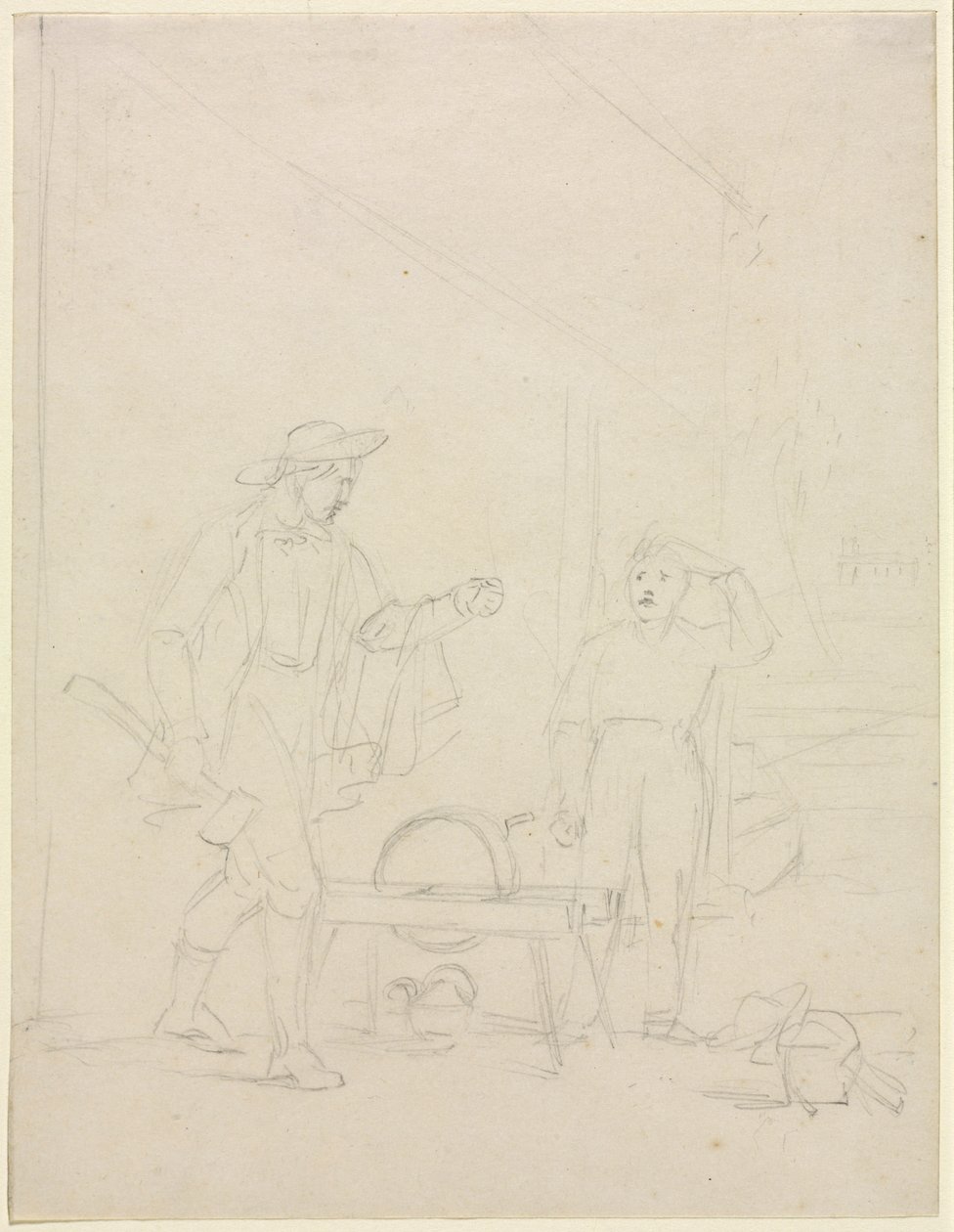 轮到磨刀石的家伙c。 1850年。 作者 威廉·西德尼山