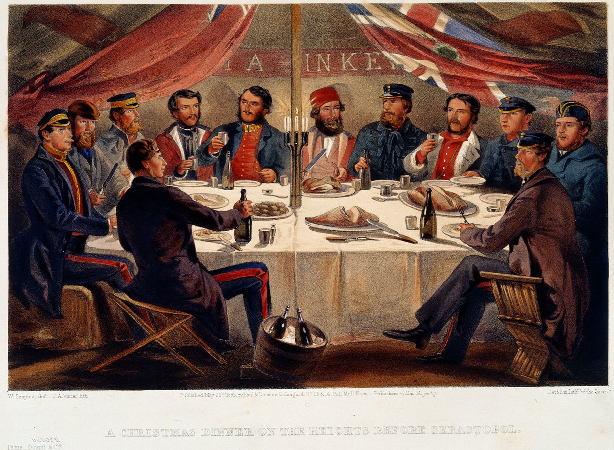 1855年塞瓦斯托波尔之前在高地举行的圣诞晚宴 作者 威廉·克里米亚·辛普森