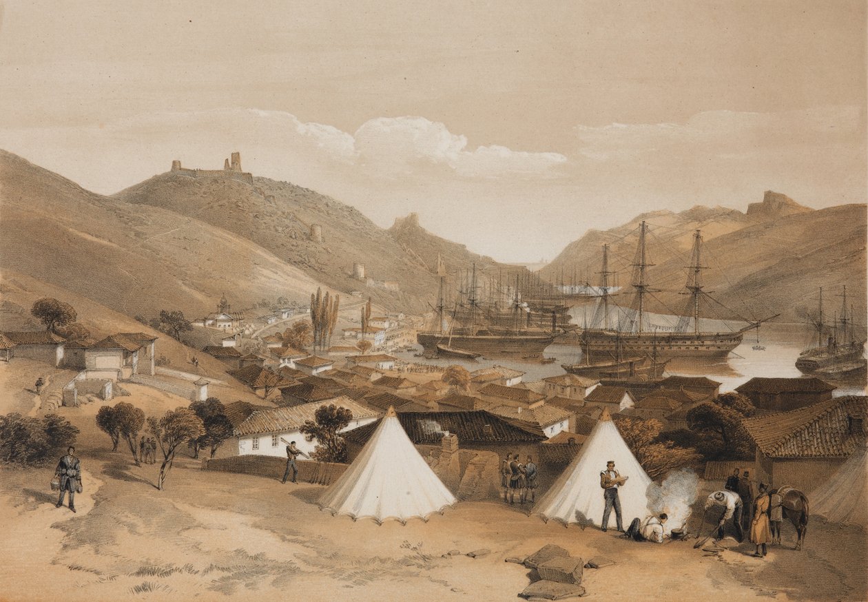 巴拉克拉瓦。眺望大海，1855年 作者 威廉·克里米亚·辛普森