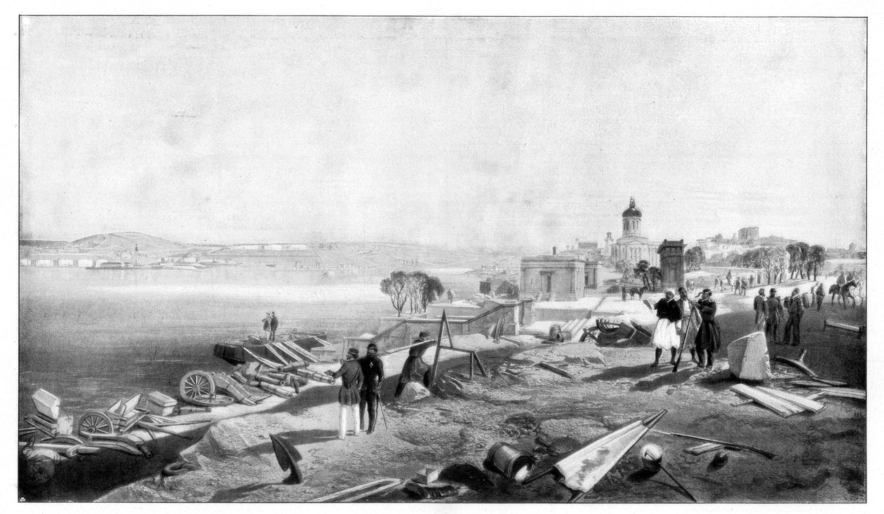 尼古拉斯堡后方的塞巴斯托波尔，1900年。 作者 威廉·克里米亚·辛普森