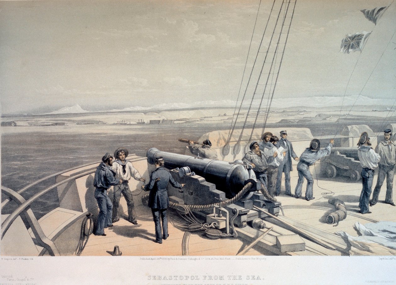 从海上看塞瓦斯托波尔，1855年。   作者 威廉·辛普森