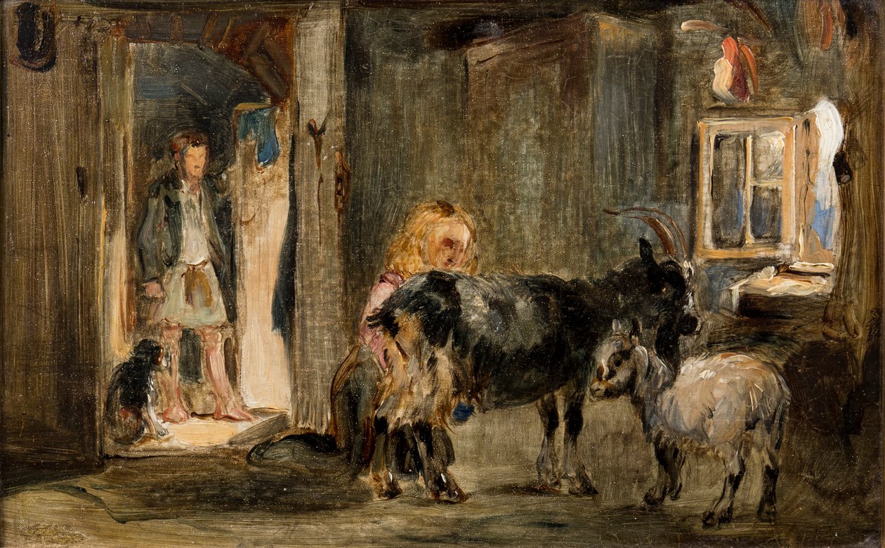 研究山羊牧群小屋，1832年 作者 威廉·西姆森