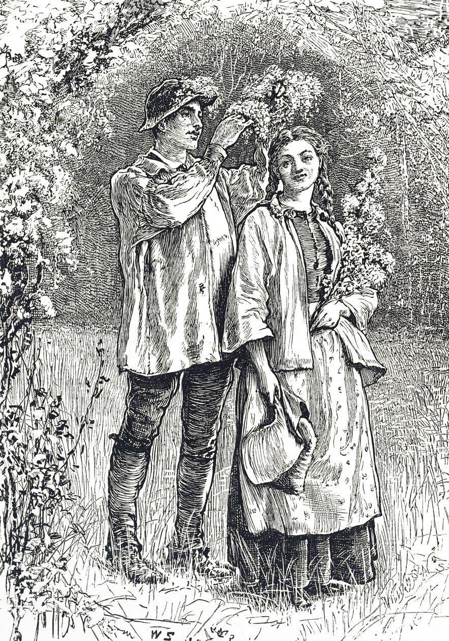 Engraving depicting the crowning of the May Queen 作者 威廉·斯莫特