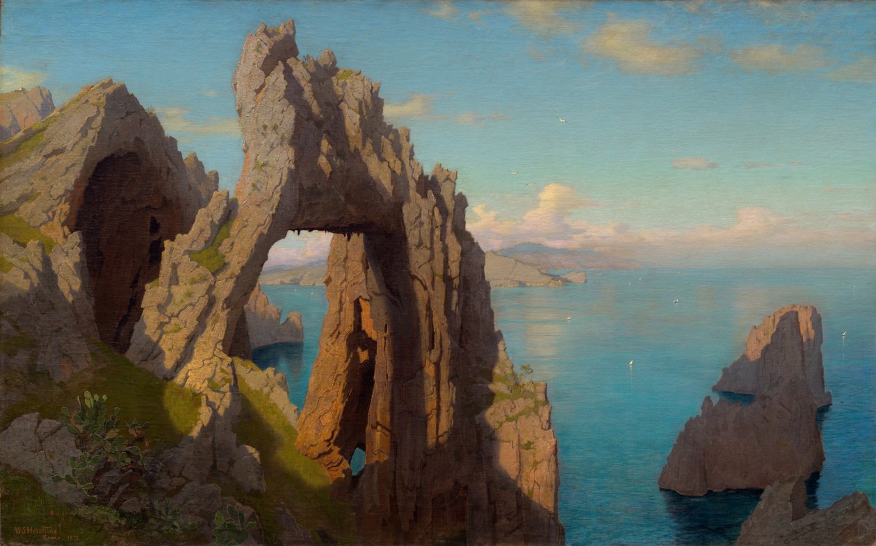 卡普里岛的自然拱门，1871年。 作者 威廉·斯坦利·哈瑟尔汀