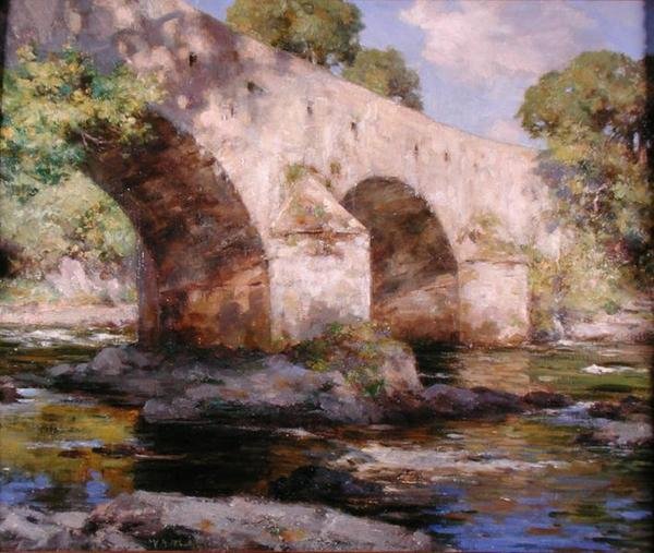 迪伊桥，加洛韦，夏天（布面油画） 作者 威廉·斯图尔特·麦克乔治