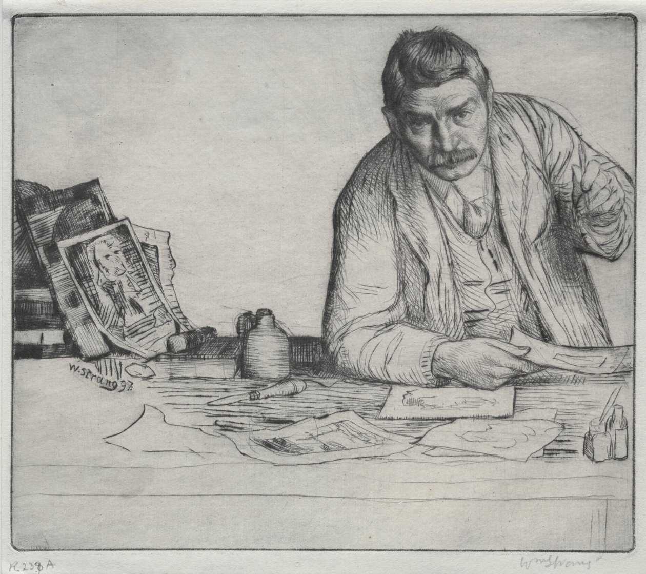 自画像-蚀刻师，1897年。 作者 威廉·斯特兰德