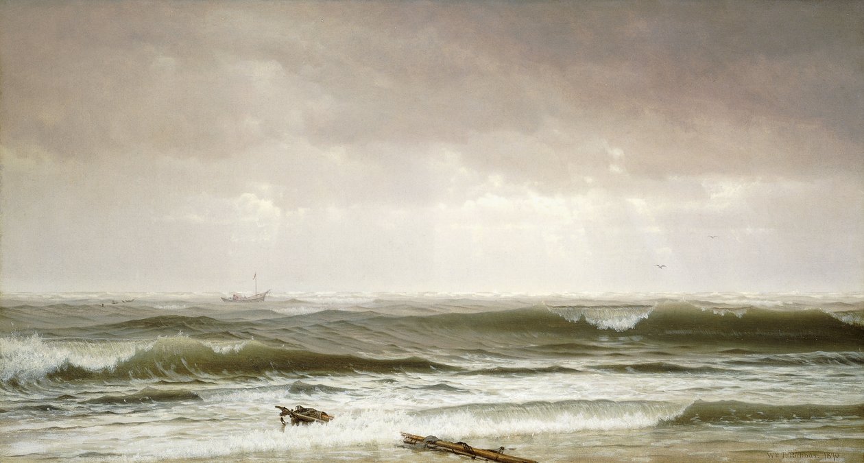 沿着海岸，1870年 作者 威廉·特罗斯特·理查兹