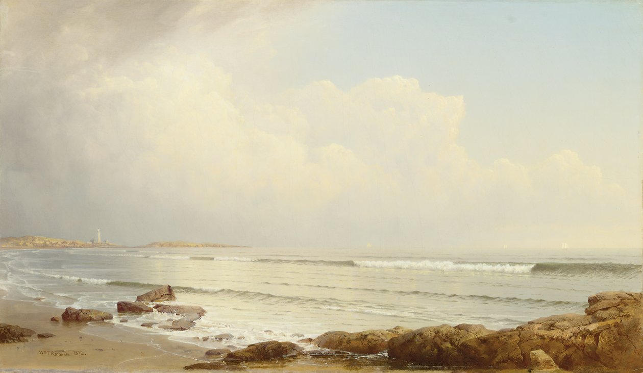 沿海场景，1872年 作者 威廉·特罗斯特·理查兹