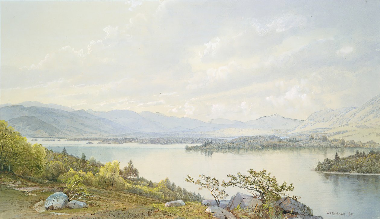 斯阔湖和三明治山，1872年。 作者 威廉·特罗斯特·理查兹