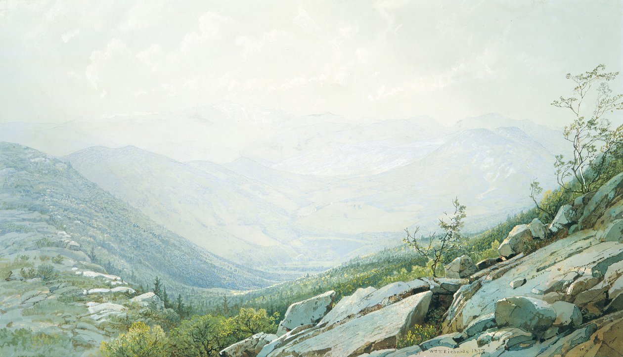 华盛顿山脉（Mount Washington Range），来自芒特·基萨尔（Mount Kearsarge），1872年。 作者 威廉·特罗斯特·理查兹
