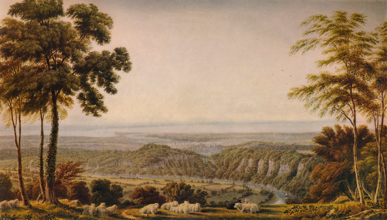 切普斯托附近的温德悬崖（Wyndd Cliff）风景-早晨，c1820，1938年 作者 约瑟夫·马洛德·威廉·特纳