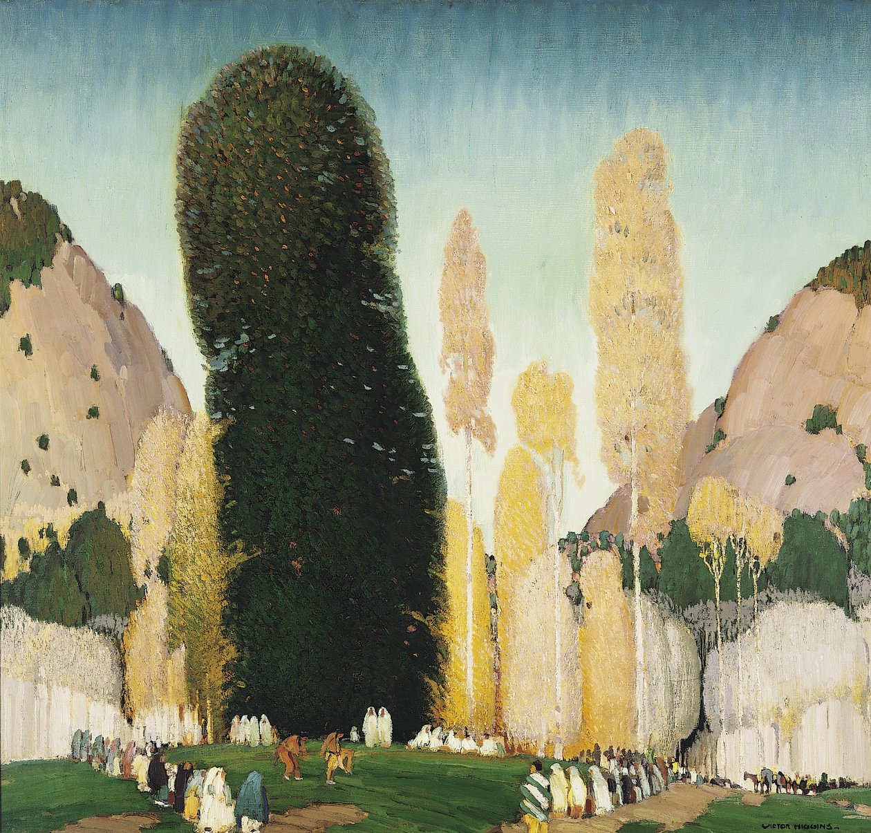 山上仪式，c.1930（布面油画） 作者 威廉·维克多·希金斯