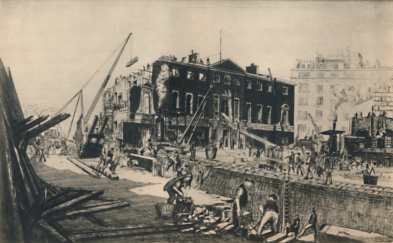 1927年拆除德文郡议院。 作者 威廉·沃尔科特