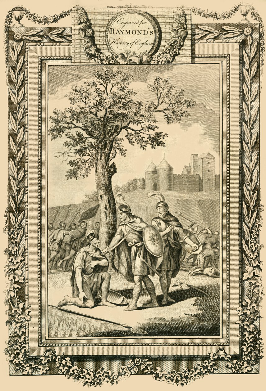 Athelstan国王拯救了其父爱德华老人的生命，c1786年。 作者 威廉·沃克
