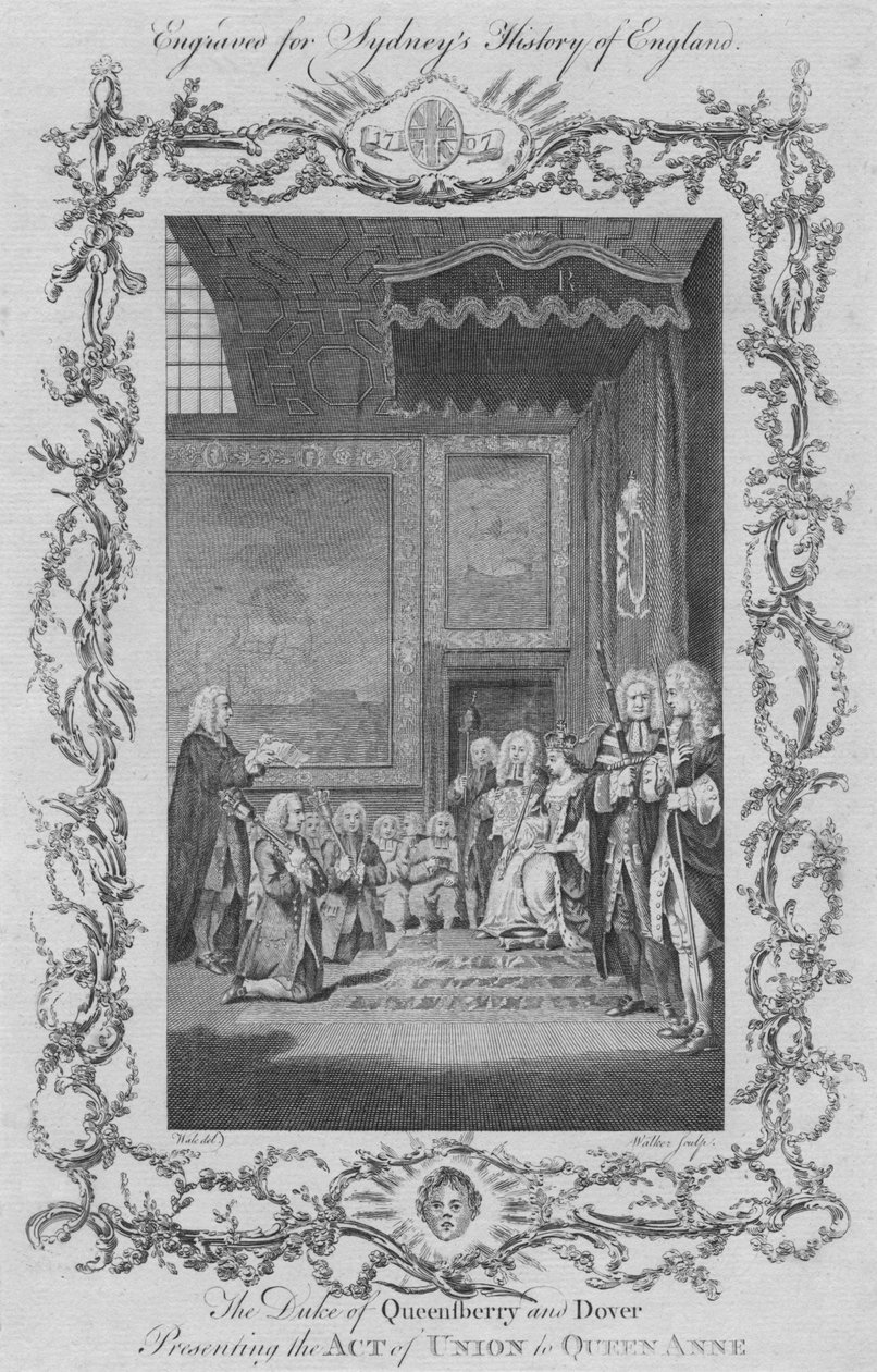 昆斯伯里公爵和多佛公国向安妮女王提出联合法案，1773年。 作者 威廉·沃克