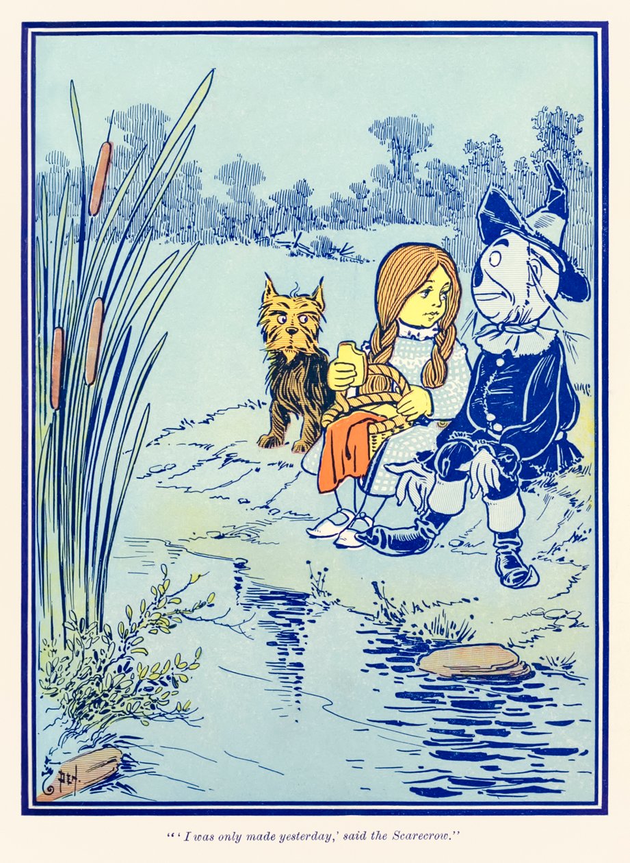 我昨天才做的，？稻草人说。来自？绿野仙踪？作者：L。Frank Baum 作者 威廉·华莱士·丹斯洛