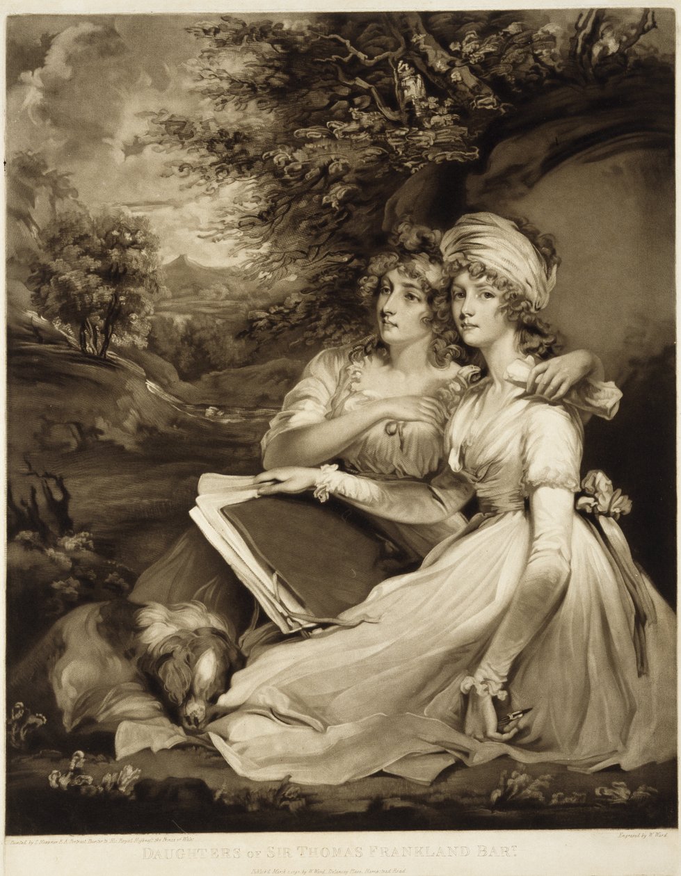 托马斯·弗兰克兰爵士的女儿，男爵，1797年（墨水中的mezzotint） 作者 威廉·沃德