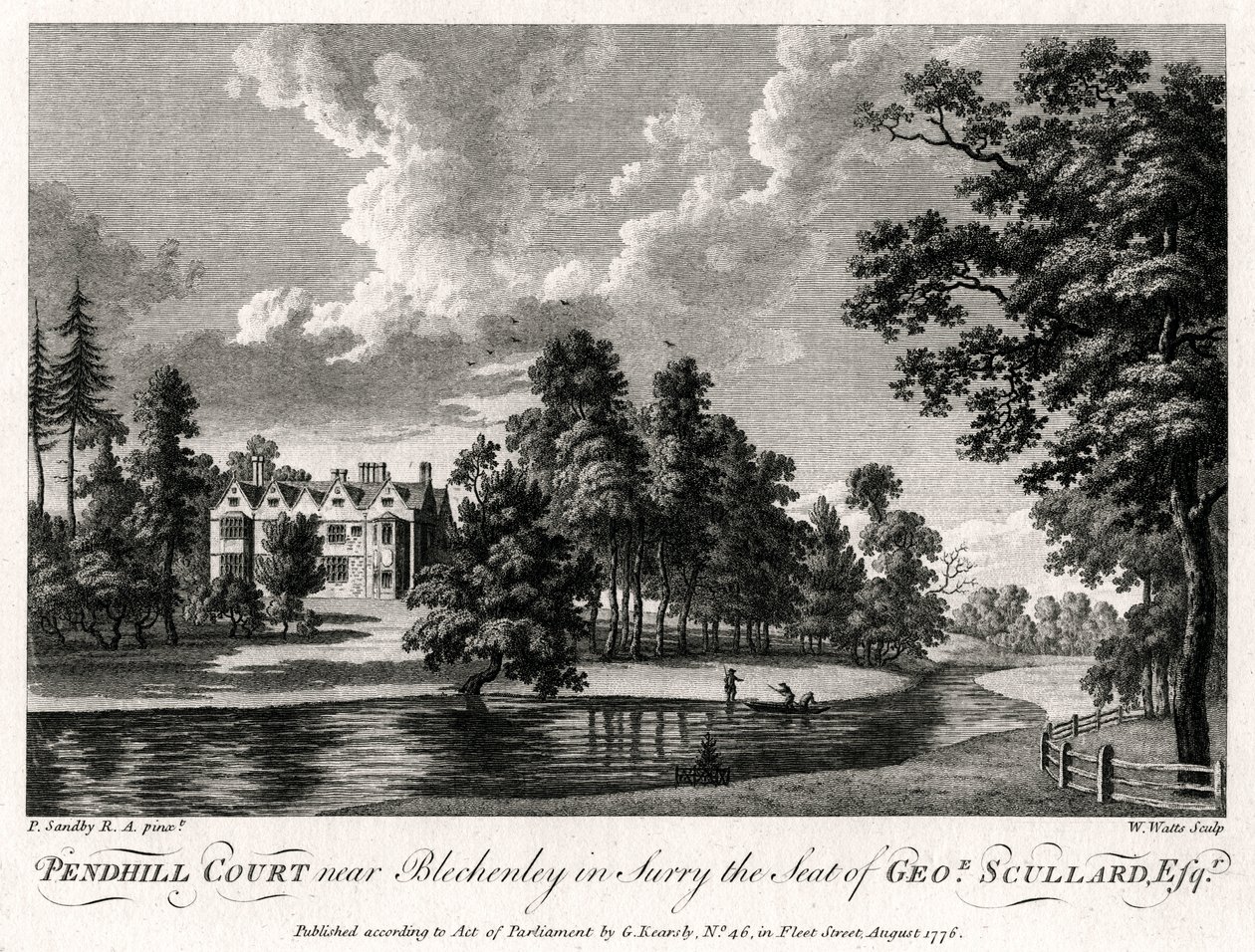 1776年，乔治·斯库拉德·埃斯奎尔（Surry）在萨里（Surry）的布莱特利（Bletchenley）附近的彭希尔法院（Pendhill Court） 作者 威廉·沃茨