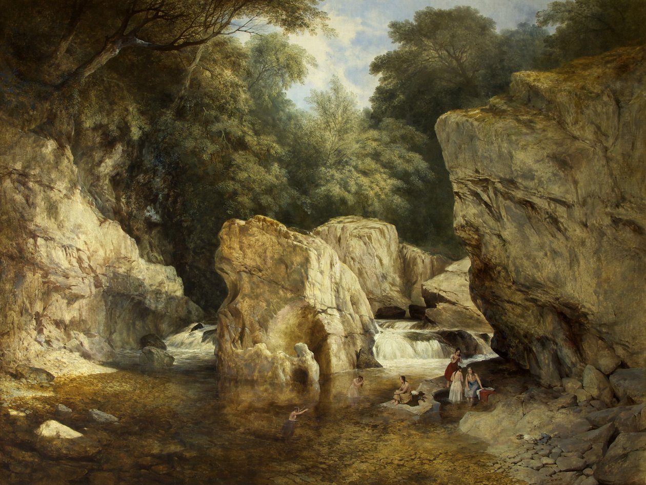 1846年，北威尔士的场景（布面油画） 作者 威廉·韦斯特