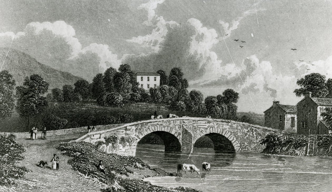 Greta Hall和凯西克桥，由E. Francis雕刻，1842年 作者 威廉韦斯特尔