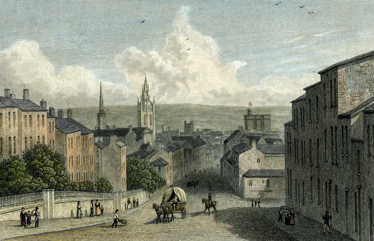 来自Westgate Hill的Newcastle，由Edward Finden雕刻，1830年 作者 威廉韦斯特尔
