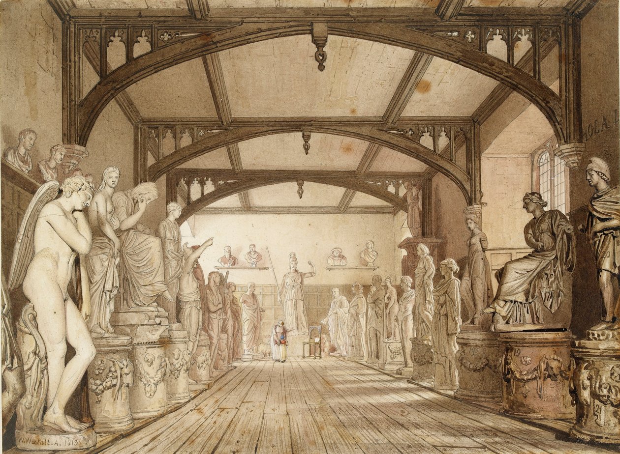 考试学校的雕塑馆，牛津大学，1813年 作者 威廉韦斯特尔