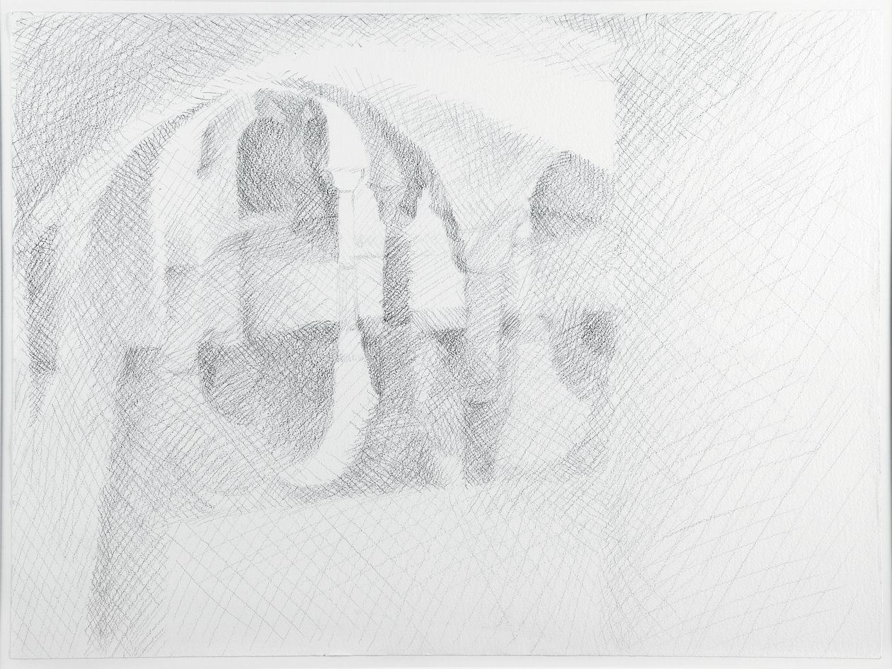 淹没的土窖，圣扎卡里亚，威尼斯，2006年（纸上铅笔） 作者 威廉·威尔金斯