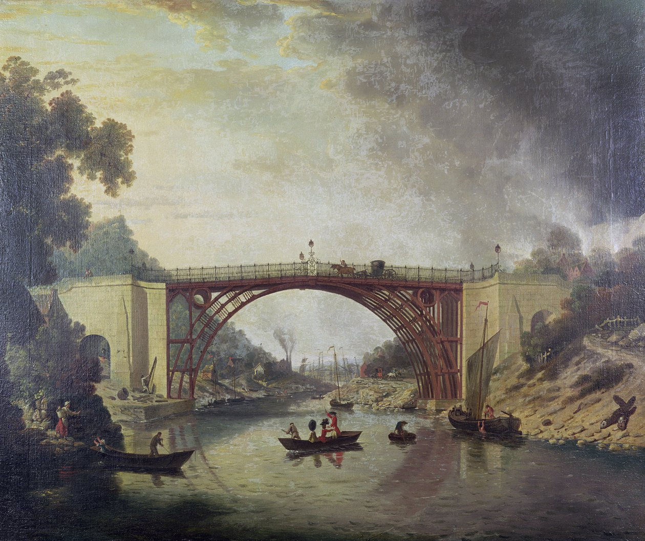 铸铁桥附近的Coalbrookdale，1780年 作者 威廉·威廉姆斯