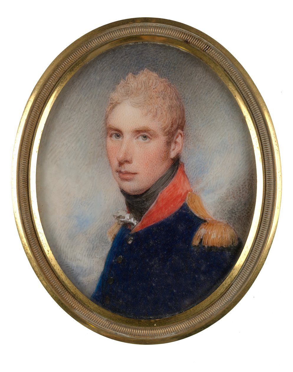 上尉（后来的中校）威廉·泰惠特-德雷克 (1785-1848)，皇家骑兵卫队，1809 年 5 月（象牙上的缩影） 作者 威廉·伍德
