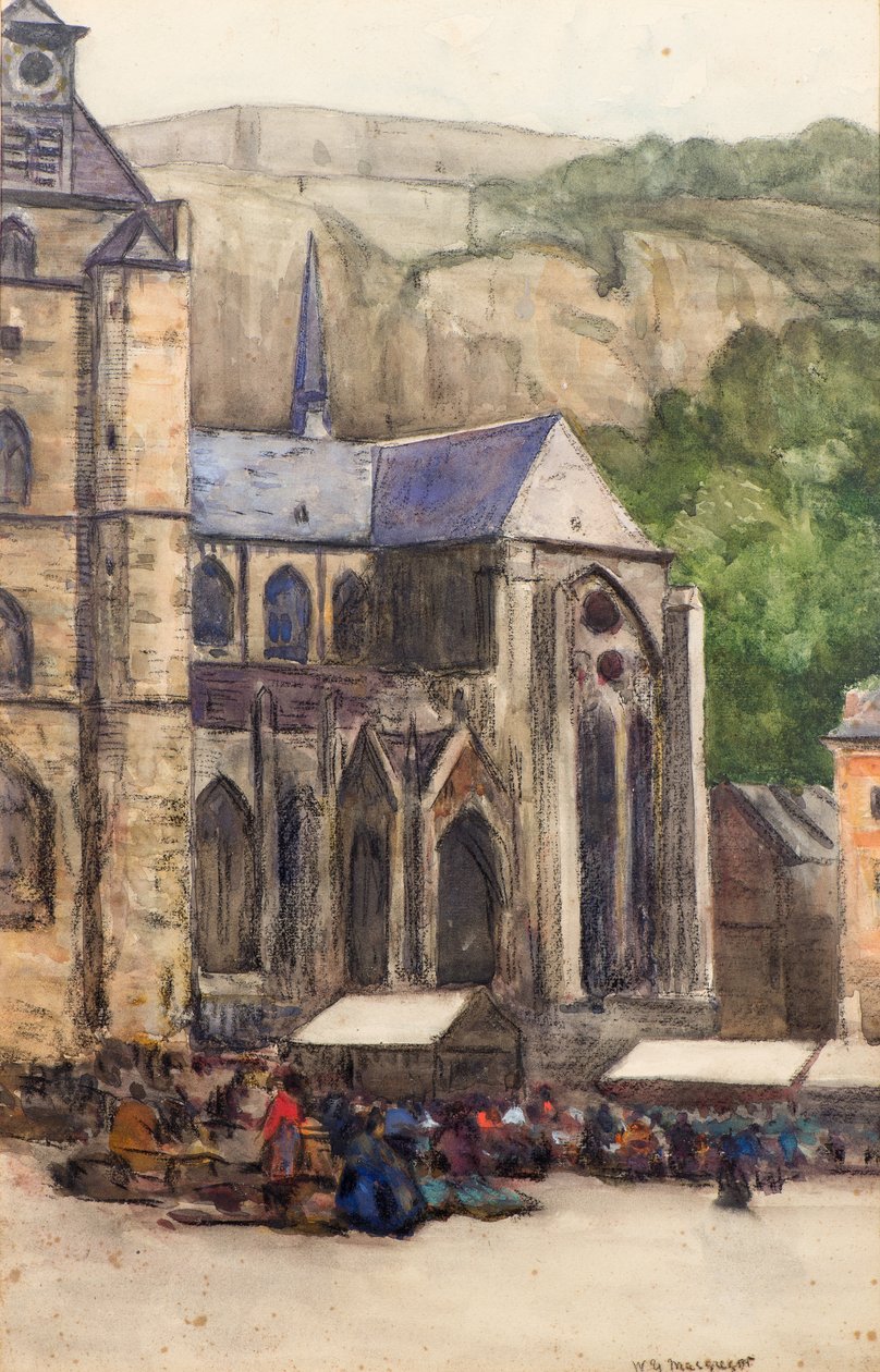 The Market Place, Dinant (watercolor) 作者 威廉·约克·麦格雷戈