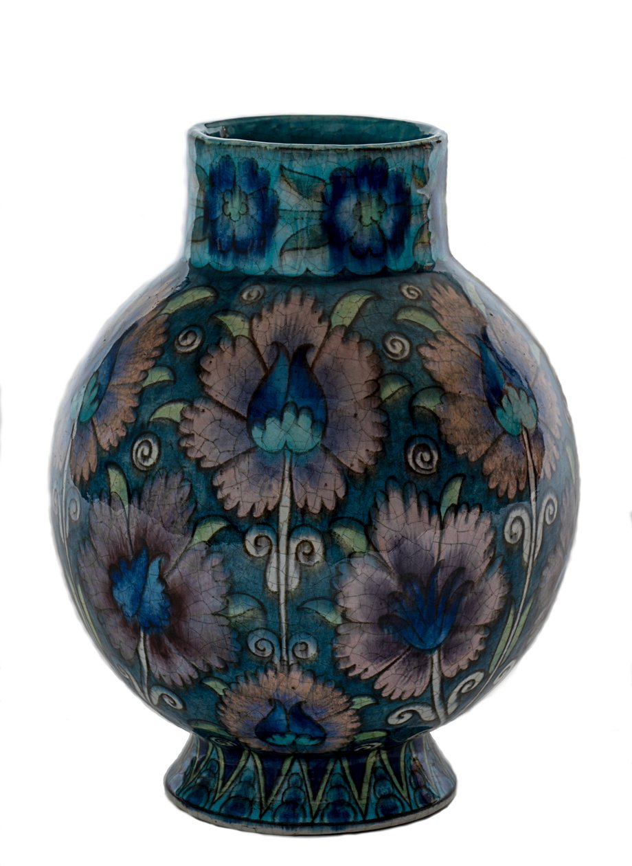 Bulbous Vase with Pink Carnation Pattern 作者 威廉·德·摩根