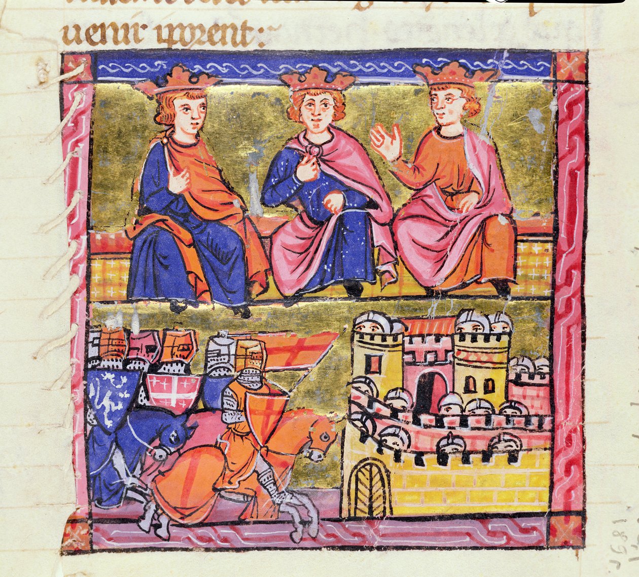 828 f.189r of Acre and the Battle of of Acre and the Siege of Damascus，Second Crusade，来自&39;Histoire d&39;Orere-Mer&39;，由提尔的威廉撰写，Acre，c.1280 作者 轮胎的威廉