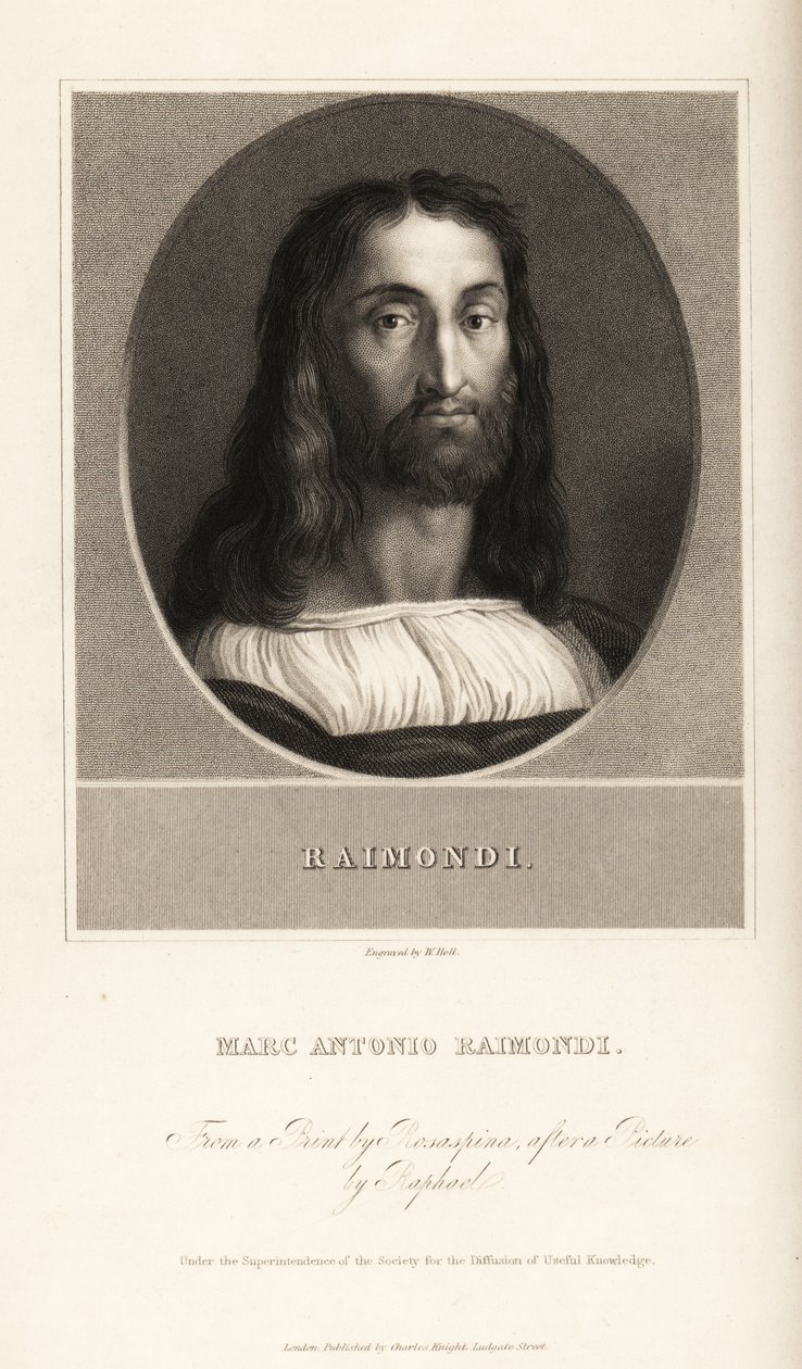 意大利雕刻师 Marcantonio Raimondi 的肖像，约 1470-1534 年 作者 威廉·小霍尔