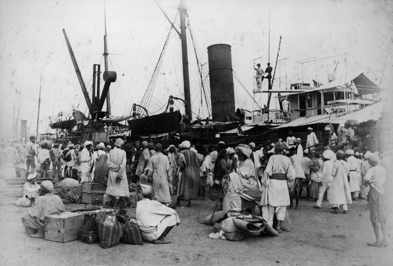 Prince&39;s Dock，Bombay：朝圣者登船，19世纪70年代 作者 威洛比华莱士胡珀