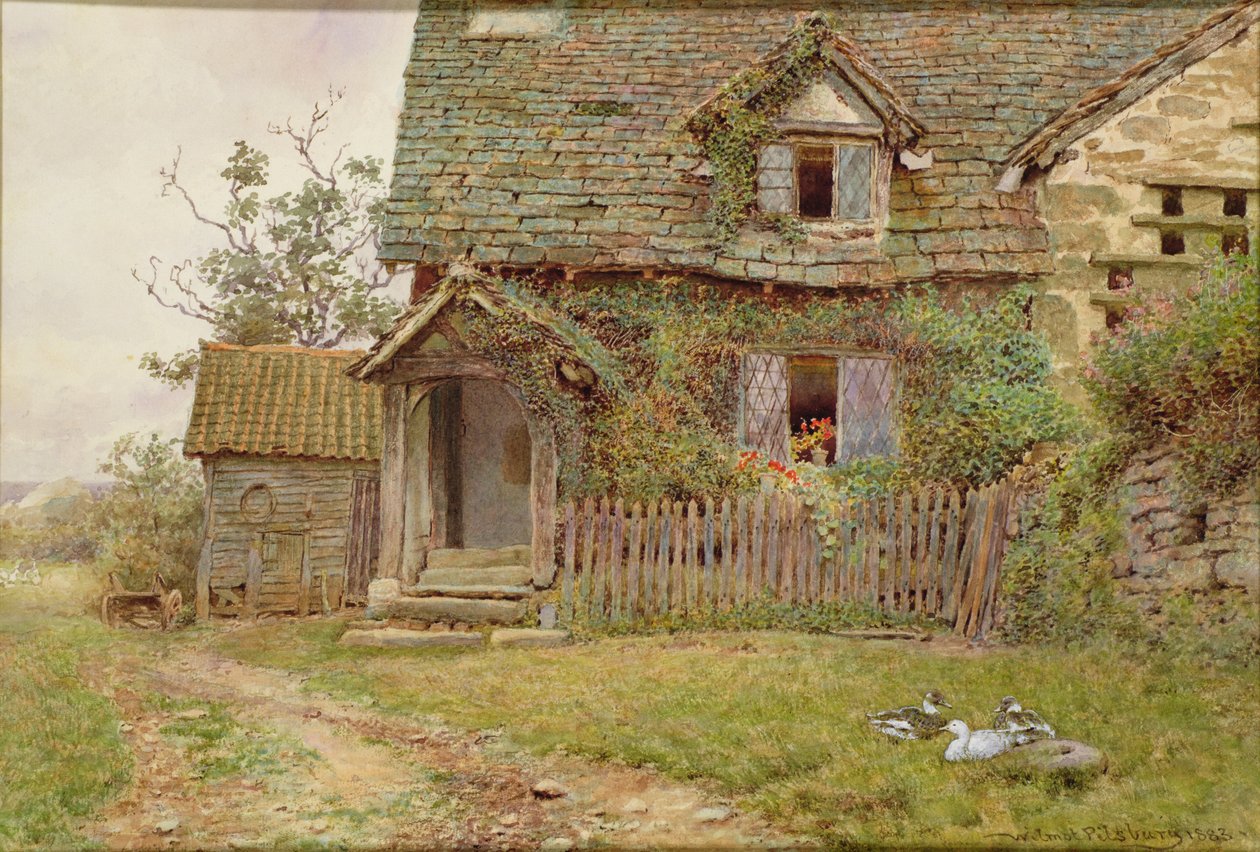 位于赫里福德附近的Mansell Lacy小屋 作者 威尔莫特·皮尔斯伯里（Wilmot Pilsbury）
