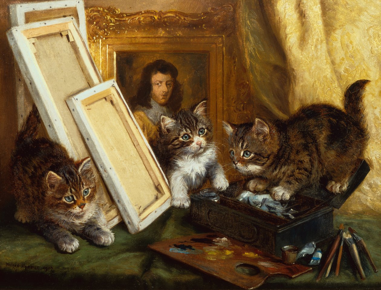 艺术家的小猫（布面油画） 作者 威尔逊·赫普尔