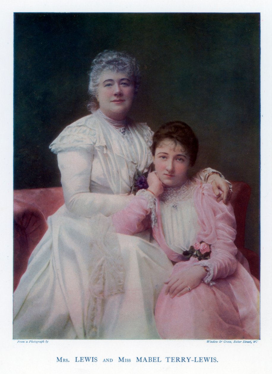 刘易斯-凯特-泰瑞夫人和梅布尔-泰瑞-刘易斯小姐，英国女演员，1901年。 作者 窗口和格罗夫