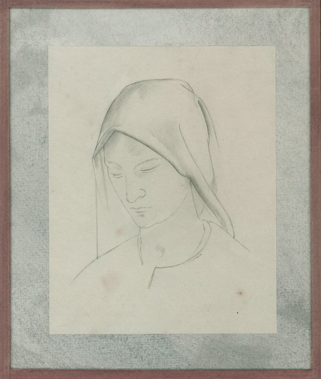 圣马丁祭坛画研究，c.1928（纸上铅笔） 作者 温妮弗莱德·奈特斯