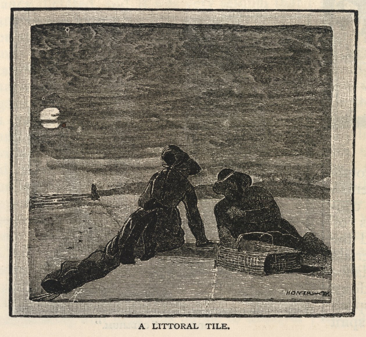 滨海瓷砖》，选自《斯克里布纳月刊》，一本面向大众的插图杂志，1879 年 1 月 作者 温斯洛·荷马